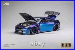 1/18 PGM Nissan GTR R35 LBWK Chameleon Alloy Full Open Diecast with Engine