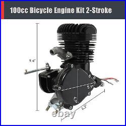 100cc 2-Stroke Bicycle Engine Kit Gas Motorized Motor Bike Full Set Black 50km/h