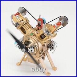 2 Cylinder Engine Build Kit Full Metal V2 Car Engine Assembly Kit Toy Gift