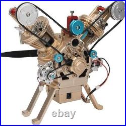 2 Cylinder Engine Build Kit Full Metal V2 Car Engine Assembly Kit Toy Gift
