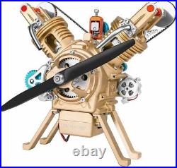2 Cylinder Engine Build Kit Full Metal V2 Car Engine Assembly Kit Toy Gift New