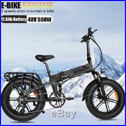 20 500W Full Suspension 48V 12.8A Electric Bicycle Mountain Fat Tire E-Bike LCD