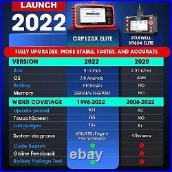 2024 LAUNCH CRP123X Elite Car OBD2 Scanner Code Reader ABS SRS Diagnostic Tool