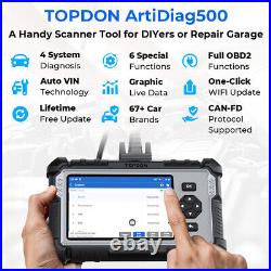 2024 TOPDON AD500 OBD2 Scanner Engine ABS SRS SAS AT TPMS EPB Diagnostic Tool