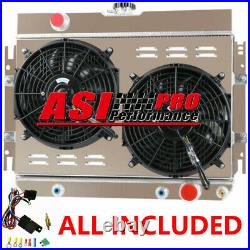 3 ROW Aluminum Radiator+Shroud Fan For 63-68 Chevy Impala, 64 65 66 67 EL Camino