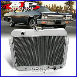 3-Row Aluminum Racing Radiator M/T Engine Cooling For 1963-1968 Impala Bel Air