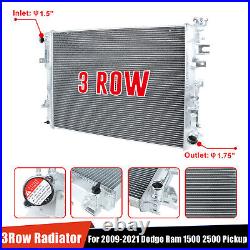 3 Row Aluminum Radiator 13129 For 2009-2021 Dodge Ram 1500 2500 3500 4000 V6 V8