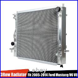 3 Row Aluminum Radiator For 2005-2014 Ford Mustang GT Base 3.7 3.9 4.0 4.6 5.0L