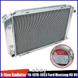 3 Row Full Aluminum Racing Radiator Fit 1979-1993 Ford Mustang GT/LX V6/V8 AT/MT