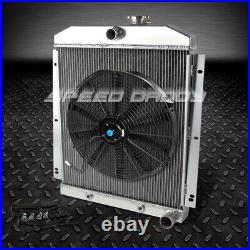 3-row Full Aluminum Radiator+16 Fan For 47-54 Chevy 3100/3600/3800 Truck Pickup