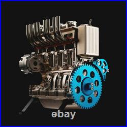 4 Cylinder Full Metal Car Engine Assembly Kit Model Toys for Adult
