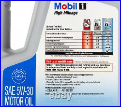 5 Qt Mobil 1 5W-30 High Mileage Full Synthetic Motor Oil Engine Life Anti Wear