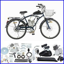 80cc Bicycle Motor Kit Bike Motorized 2 Stroke Petrol Gas Engine Full Set Silver