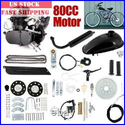80cc Bike Bicycle Motorized 2 Stroke Petrol Gas Motor Engine Kit Full Set Black