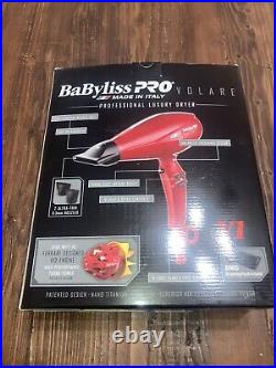 BaBylissPRO BFRV1 Nano Titanium Volare V1 Full-Size Dryer, 2000 Watts Engine Red