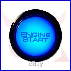 Blue/Black Engine Start Starter Push Button Power Switch Full kit with loom