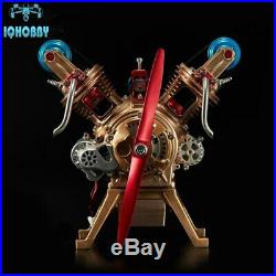Creative DIY Full Metal Assembly Engine Motor Kit V2 2-Cylinder Model Toy Gift