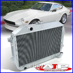 Dual 2-Row Aluminum JDM Racing Cooling Radiator For 1970-1975 Datsun 240Z 260Z