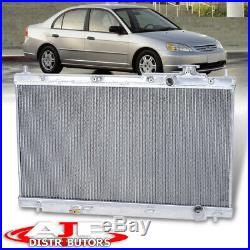 Dual Core/Row Performance Engine Cooling Radiator For 2001-2005 Honda Civic 1.7L