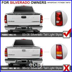 FULL LED Black Tail Lights Lamps Pair For 03-06 Chevy Silverado 1500 2500 3500