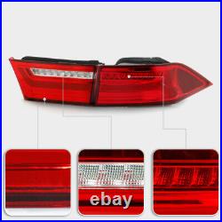 For 04-08 Acura TSX FULL LED Red Lens Clear OLED Neon Tube Tail Light Brake Lamp