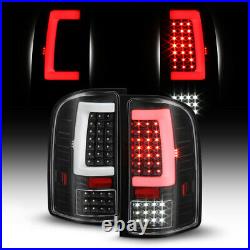 For 07-13 Chevy Silverado FULL LED NEON TUBE Black Tail Light Sequential Signal