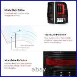 For 09-18 Ram 1500 / 10-18 Ram 2500 3500 C-SHAPE FULL LED Tail Light Black L+R