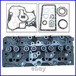 For Kubota V2203 Engine Complete Cylinder Head & Valves Spring, Full Gaskets Kit