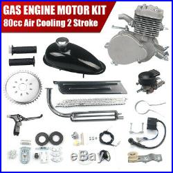 Full Kit 80cc 2Stroke Cycle Engine Motor Petrol Gas for Motorized Bicycle Silver