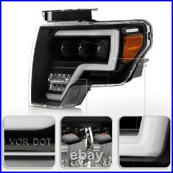 Full LED Version Black Housing Headlight Assembly For 09-14 Ford F150 Truck