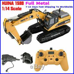 HUINA 1580 2.4G 114 3 in 1 RC Full Metal Excavator Engineering Vehicle Decorat