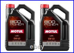 Motul 8100 POWER 5 Liters Engine Motor Oil Full Synthetic Ester 5W-40 (2 Pack)