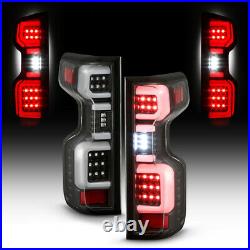 OLED TUBE Full LED Black Tail Lights Rear Brake Lamps For 19-21 Silverado 1500