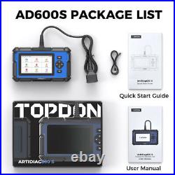 TOPDON Diagnostic AD600S OBD2 Scanner ABS SRS ENG AT System Code Reader Tool SAS